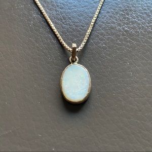 Handcrafted Opal Pendant Necklace | Sterling Silver